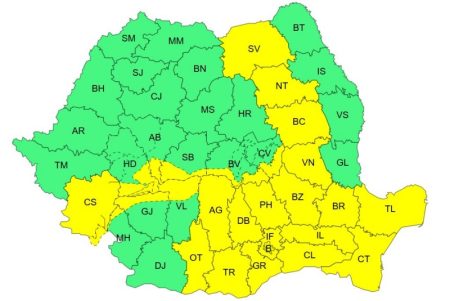 Cod galben de ploi în județul Bacău