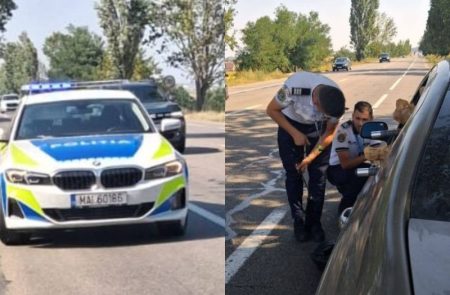Doi polițiști din Bacău au lăsat radarul și au sărit în ajutorul unei femei rămasă în pană pe marginea drumului