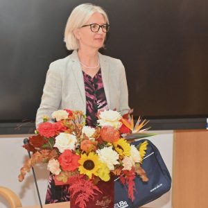 Prof. Elena Nechita la evenimentul de la Universitatea Vasile Alecsandri.