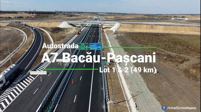 Foto/Video. Autostrada Moldovei intră în linie dreaptă: primele două loturi dintre Bacău și Pașcani construite de UMB au depășit 70% stadiu fizic Autostradă în construcție între Bacău și Pașcani, loturile 1 și 2.