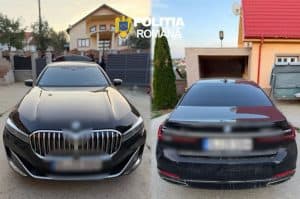 Mașină de lux de 80.000 de euro, furată din Germania, găsită de mascați ascunsă într-o comună din județul Bacău