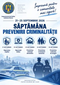 Campanie de prevenire a criminalității în Bacău, poliție și comunitate.