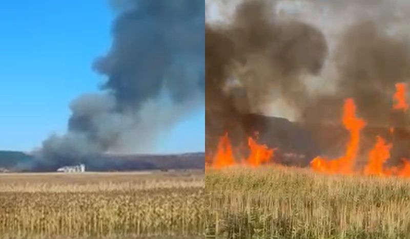Video/Peste 80 de hectare de vegetație distruse de flăcări în comuna Orbeni, după o intervenție de peste 7 ore a pompierilor