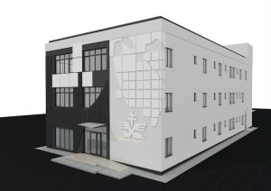 Clădire modernă a secției de paliatie din Bacău, noua unitate medicală.