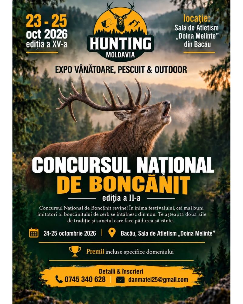 Eveniment de vânătoare și outdoor în Bacău, 2026.