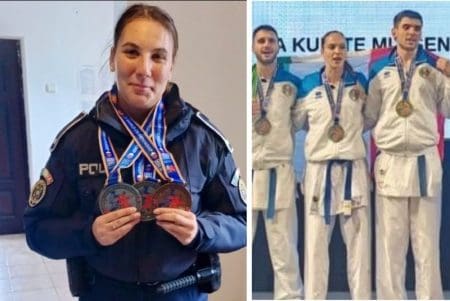 Polițistă din Bacău cu medalii la karate.